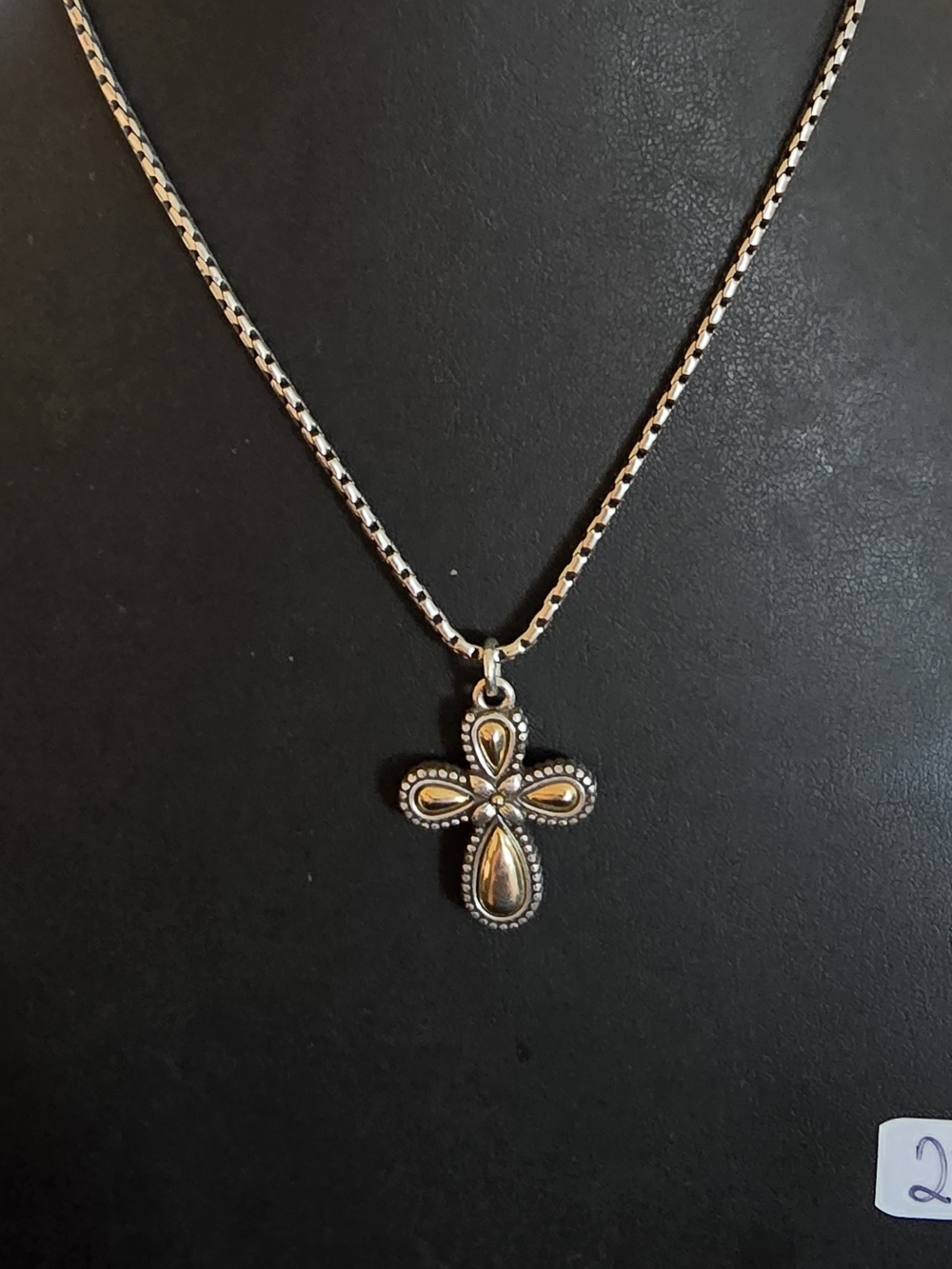 Brighton Grace Cross Necklace Silver/gold Cross Pendant Necklace in Accents